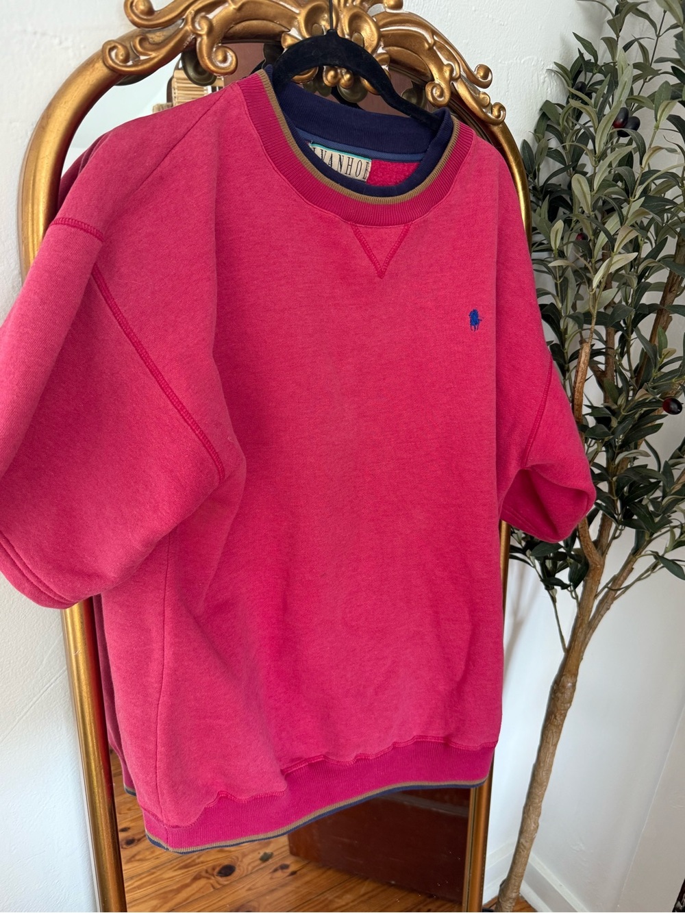Vanhoe Pink Crewneck Sweatshirt with Polo Pony